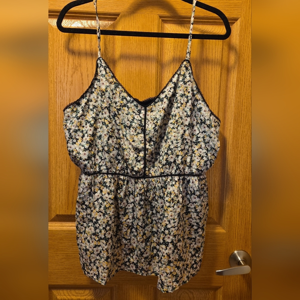 Maurices Floral Camisole with Black and Cream Accents